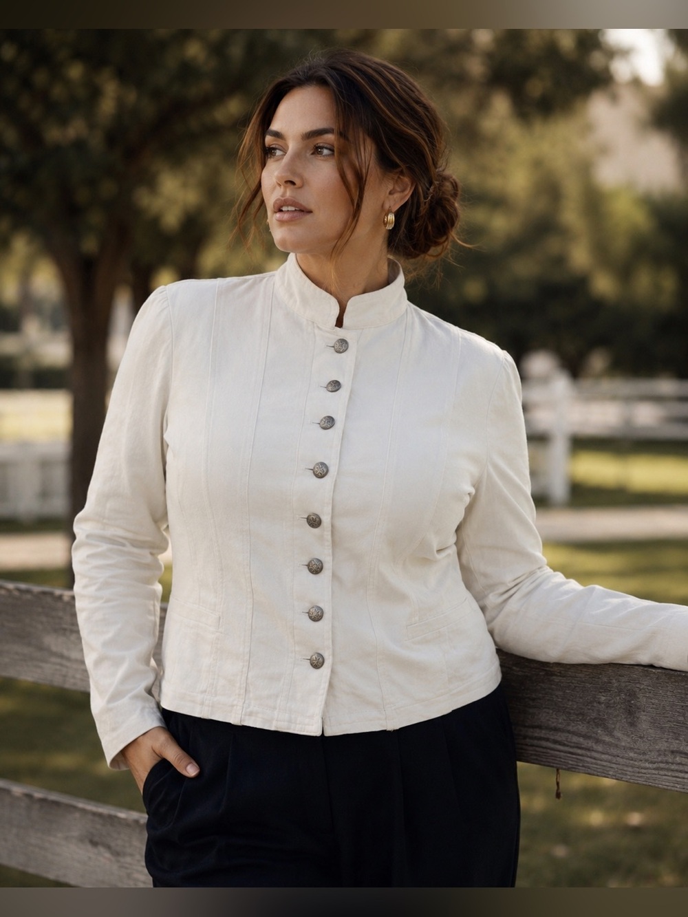 Vintage LRL Ralph Lauren Vintage White Military/Equestrian Jacket